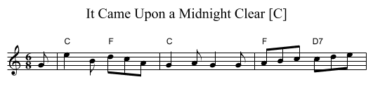 It Came Upon a Midnight Clear [C] - staff notation