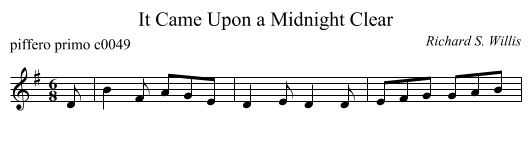 It Came Upon a Midnight Clear - staff notation