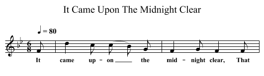 It Came Upon The Midnight Clear - staff notation
