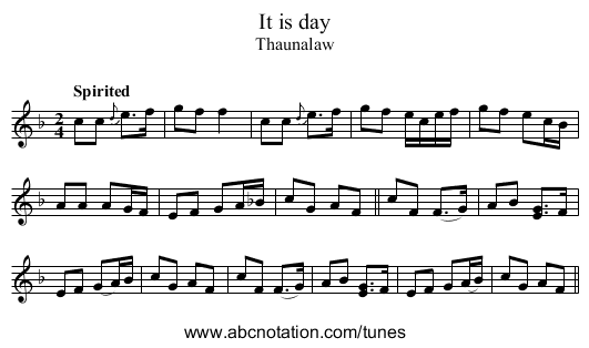 It is day - staff notation
