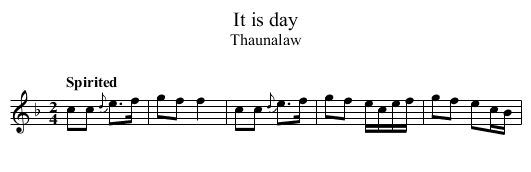 It is day - staff notation