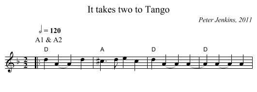 It takes two to Tango - staff notation