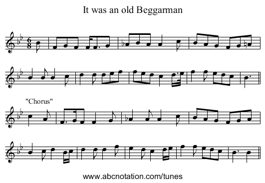 It was an old Beggarman - staff notation