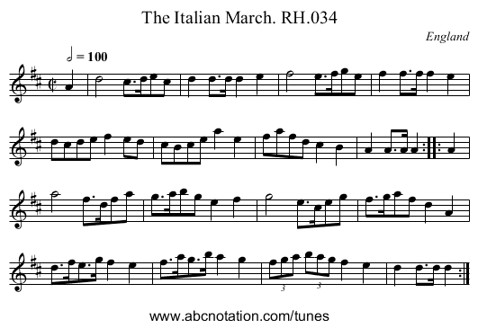Italian March. RH.034, The - staff notation