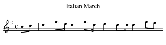 Italian March - staff notation