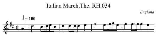 Italian March,The. RH.034 - staff notation