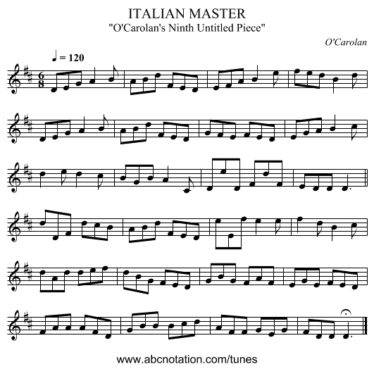 ITALIAN MASTER - staff notation