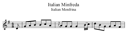 Italian Minfreda - staff notation