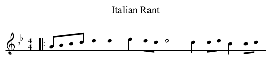 Italian Rant - staff notation