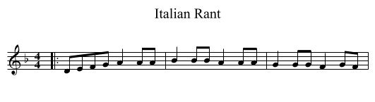 Italian Rant - staff notation