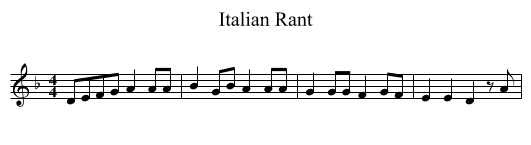 Italian Rant - staff notation
