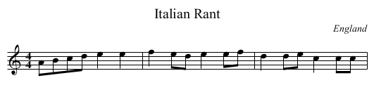 Italian Rant - staff notation