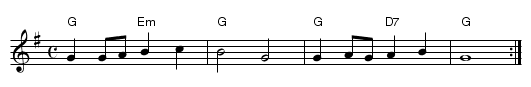 Italian tune - staff notation