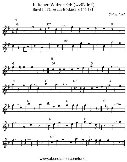 Italiener-Walzer GF (wz07065) - staff notation