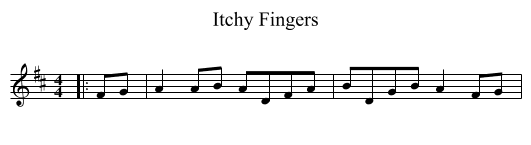 Itchy Fingers - staff notation
