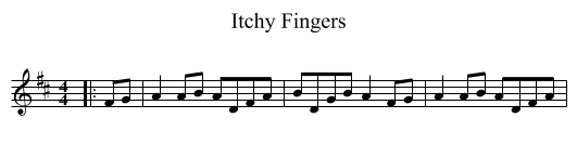 Itchy Fingers - staff notation