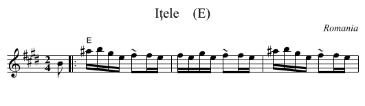 Iţele    (E) - staff notation