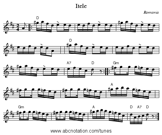 Itele - staff notation