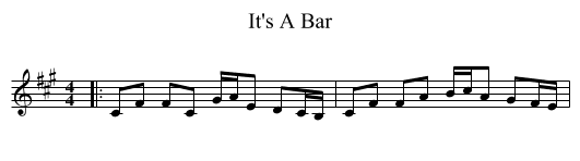 It's A Bar - staff notation