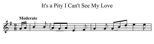It's a Pity I Can't See My Love - staff notation