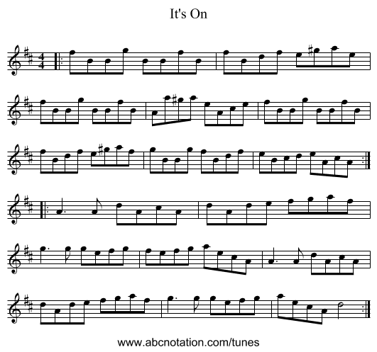 It's On - staff notation