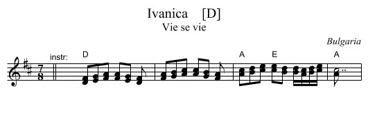 Ivanica    [D] - staff notation