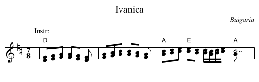 Ivanica - staff notation