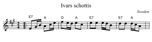 Ivars schottis - staff notation
