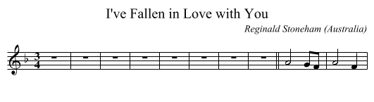 I've Fallen in Love with You - staff notation