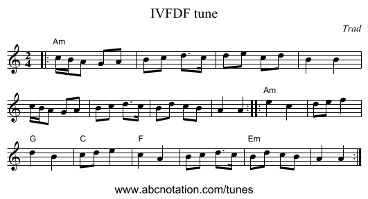 IVFDF tune - staff notation
