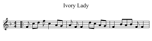 Ivory Lady - staff notation
