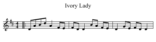 Ivory Lady - staff notation
