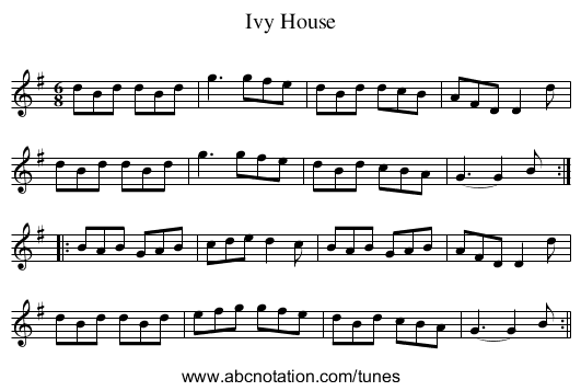 Ivy House - staff notation
