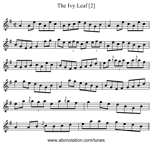 Ivy Leaf [2], The - staff notation