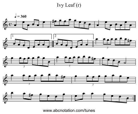 Ivy Leaf (r) - staff notation