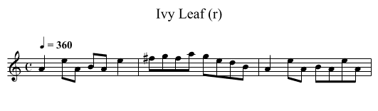 Ivy Leaf (r) - staff notation