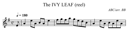 IVY LEAF (reel), The - staff notation
