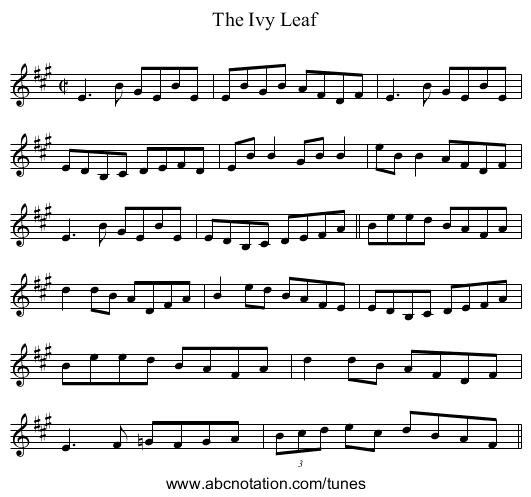 Ivy Leaf, The - staff notation