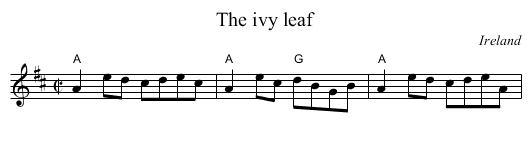 ivy leaf, The  - staff notation