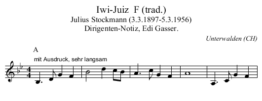 Iwi-Juiz  F (trad.) - staff notation