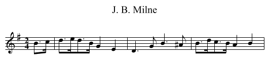J. B. Milne - staff notation