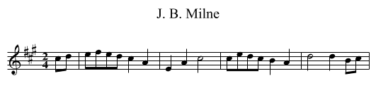 J. B. Milne - staff notation