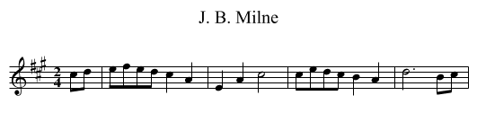 J. B. Milne - staff notation
