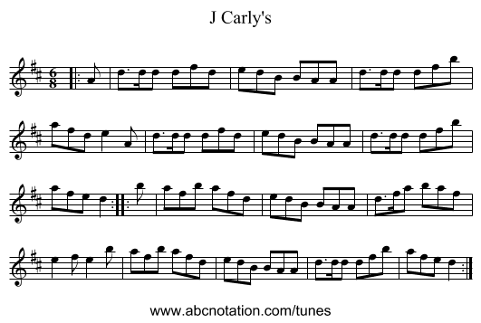 J Carly's - staff notation