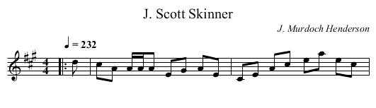 J. Scott Skinner - staff notation