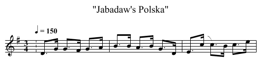 Jabadaw's Polska - staff notation