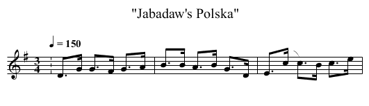Jabadaw's Polska - staff notation