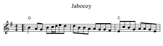 Jaboozy - staff notation