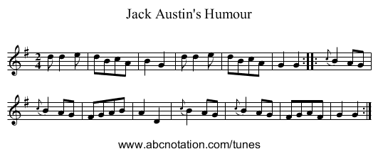 Jack Austin's Humour - staff notation