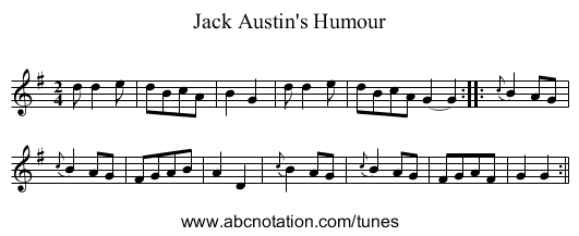 Jack Austin's Humour - staff notation